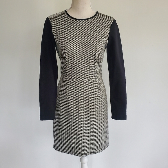 Tibi Black & Cream Houndstooth Dress - Picture 2 of 9